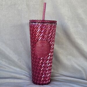 STARBUCKS Chained Magenta Cold Cup (24oz)